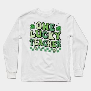 One Lucky Teacher St Patrick's Day Teacher Shamrock Long Sleeve T-Shirt